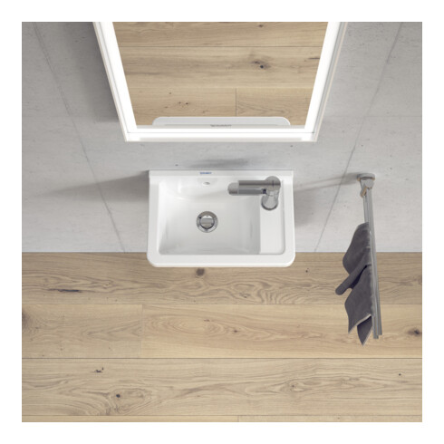 Duravit Lavabo mural Starck 3 40x26cm, EV droite, avec trop-plein, trou robinet, blanc