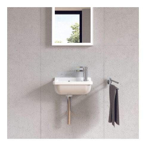 Duravit Lavabo mural Starck 3 40x26cm, EV droite, avec trop-plein, trou robinet, blanc