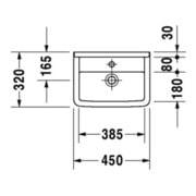 Duravit Lavabo mural Starck 3 45x32 cm, avec trop-plein, trou robinet, blanc-4