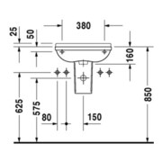 Duravit Lavabo mural Starck 3 50x26 cm, 2 trous prévus, avec trop-plein, blanc-5