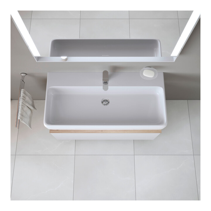 Duravit Lavabo Qatego 100x47 cm, blanc hgl, avec trou robinet, trou robinetterie