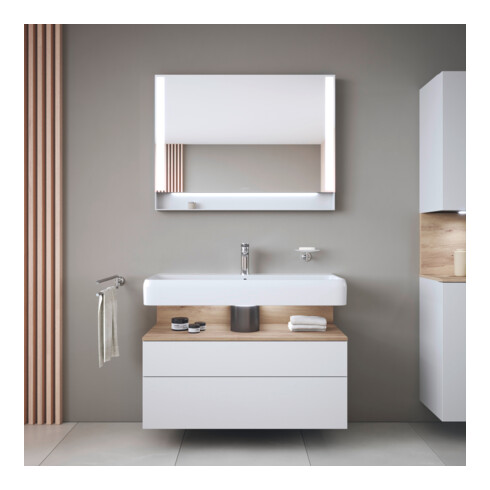 Duravit Lavabo Qatego 100x47 cm, blanc hgl, avec trou robinet, trou robinetterie