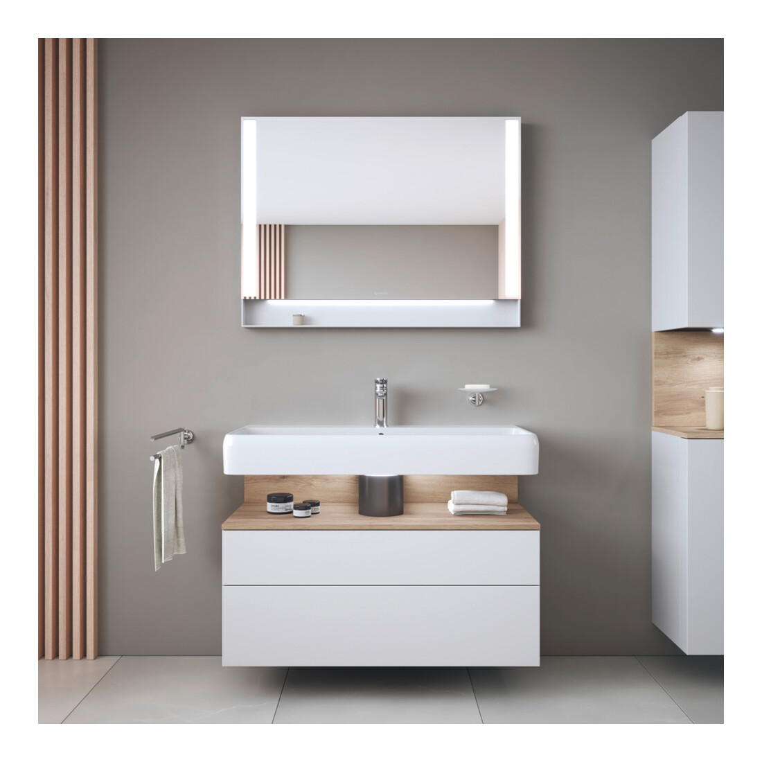 Duravit Lavabo Qatego 100x47 cm, blanc hgl, avec trou robinet, trou robinetterie