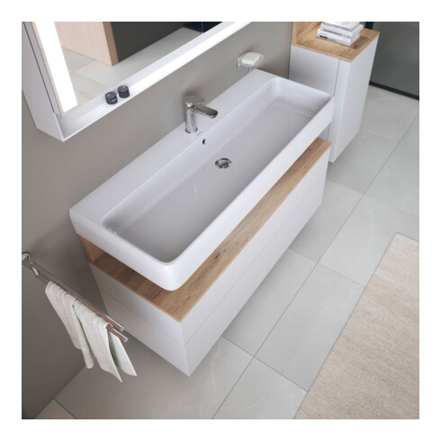 Duravit Lavabo Qatego 120x47 cm, avec trou robinet, blanc brillant