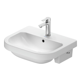 Duravit Lavabo semi-encastré D-Code 55x45,5 cm, EB sup, c/ robinet, c/ trop-plein, blanc