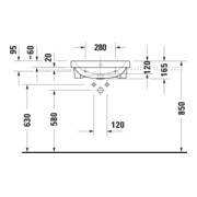 Duravit Lavabo semi-encastré D-Code 55x45,5 cm, EB sup, c/ robinet, c/ trop-plein, blanc-4