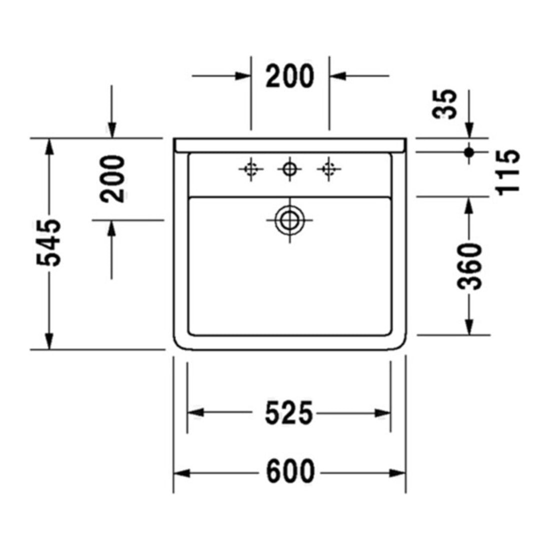 Duravit Lavabo Starck 3 Vital 60x54,5 cm, blanc, m HL, ÜL, HLB, accessible PMR