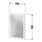 Duravit LED-Lichtspiegel L-Cube 45x70x6,7cm, 18W, gra m, Sen., Dimm., wd-4
