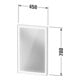 Duravit LED-Lichtspiegel L-Cube 45x70x6,7cm, 18W, w m, Sen., Dimm., wd