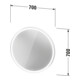 Duravit LED-Lichtspiegel L-Cube 70x70x6,7cm, 18W, gra m, Sen., Dimm., wd-3