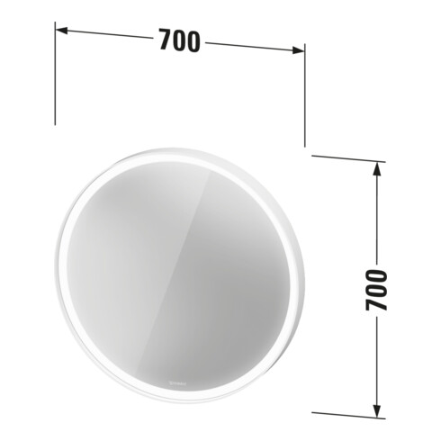 Duravit LED-Lichtspiegel L-Cube 70x70x6,7cm, 18W, gra m, Sen., Dimm., wd