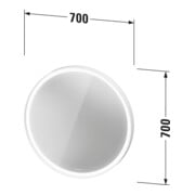 Duravit LED-Lichtspiegel L-Cube 70x70x6,7cm, 18W, gra m, Sen., Dimm., wd-3