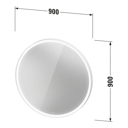 Duravit LED-Lichtspiegel L-Cube 90x90x6,7cm, 24W, gra m, Sen., Dimm., wd