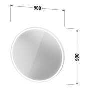 Duravit LED-Lichtspiegel L-Cube 90x90x6,7cm, 24W, gra m, Sen., Dimm., wd-3