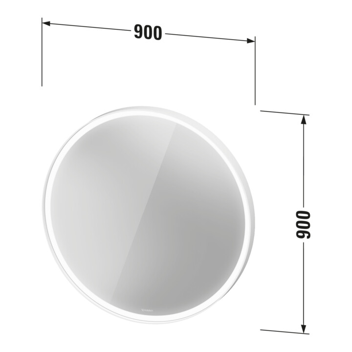 Duravit LED-Lichtspiegel L-Cube 90x90x6,7cm, 24W, gra m, Sen., Dimm., wd