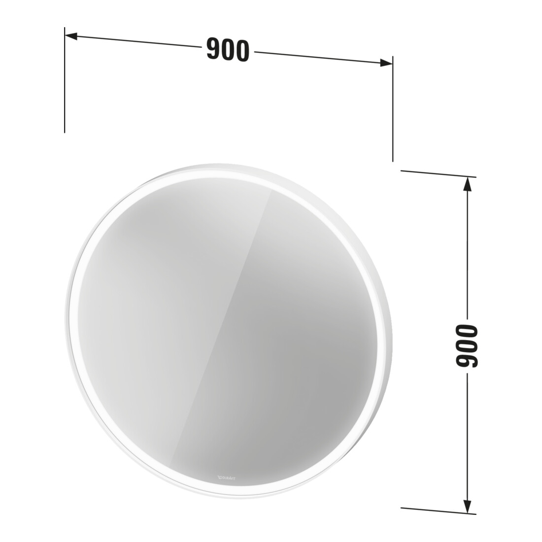 Duravit LED-Lichtspiegel L-Cube 90x90x6,7cm, 24W, gra m, Sen., Dimm., wd