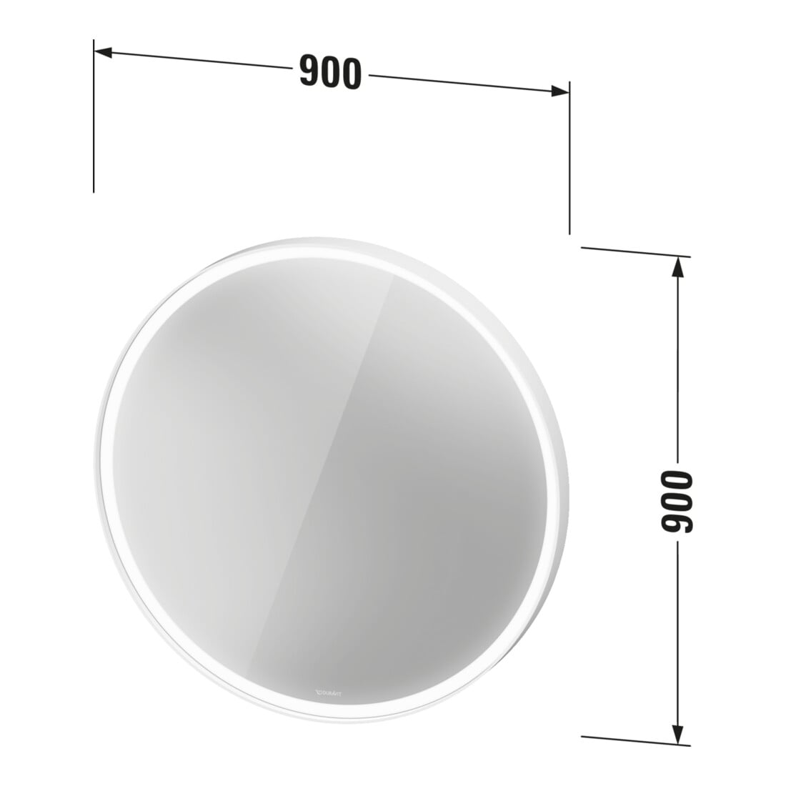 Duravit LED-Lichtspiegel L-Cube 90x90x6,7cm, 24W, w m, Sen., Dimm., wd