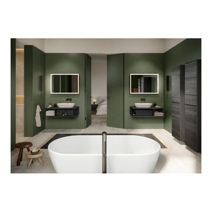 Duravit LED-Lichtspiegel Sensor weiß L-Cube 100x70x6cm, 29W, gra m, Sen., Dimm., wd