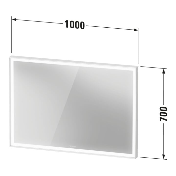 Duravit LED-Lichtspiegel Sensor weiß L-Cube 100x70x6cm, 29W, gra m, Sen., Dimm., wd