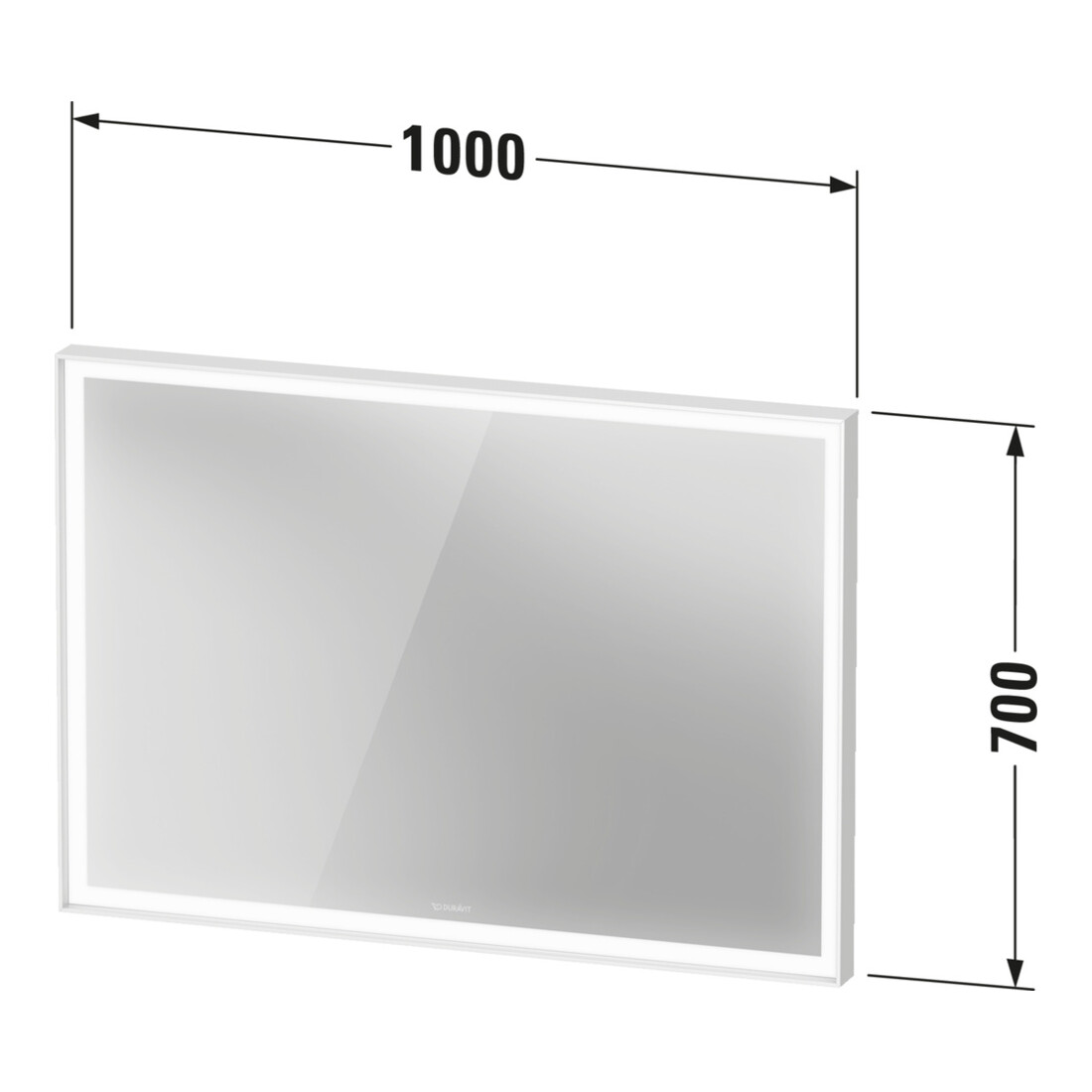 Duravit LED-Lichtspiegel Sensor weiß L-Cube 100x70x6cm, 29W, gra m, Sen., Dimm., wd