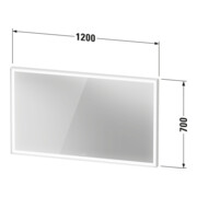 Duravit LED-Lichtspiegel Sensor weiß L-Cube 120x70x6cm, 32W, gra m, Sen., Dimm., wd-5