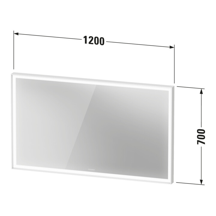 Duravit LED-Lichtspiegel Sensor weiß L-Cube 120x70x6cm, 32W, gra m, Sen., Dimm., wd