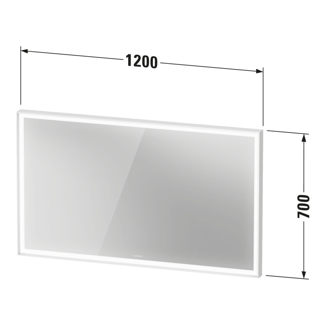 Duravit LED-Lichtspiegel Sensor weiß L-Cube 120x70x6cm, 32W, gra m, Sen., Dimm., wd