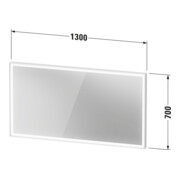 Duravit LED-Lichtspiegel Sensor weiß L-Cube 130x70x6cm, 36W, gra m, Sen., Dimm., wd-5