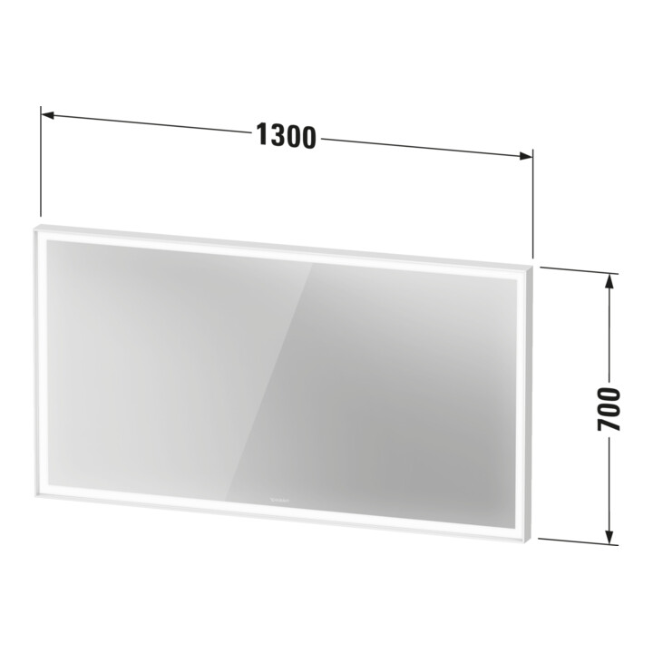 Duravit LED-Lichtspiegel Sensor weiß L-Cube 130x70x6cm, 36W, gra m, Sen., Dimm., wd