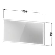 Duravit LED-Lichtspiegel Sensor weiß L-Cube 130x70x6cm, 36W, w m, Sen., Dimm., wandhängend-3