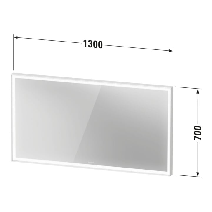 Duravit LED-Lichtspiegel Sensor weiß L-Cube 130x70x6cm, 36W, w m, Sen., Dimm., wandhängend