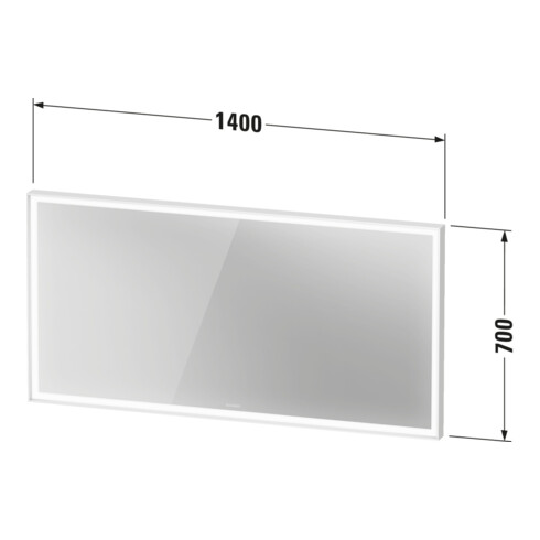Duravit LED-Lichtspiegel Sensor weiß L-Cube 140x70x6cm, 36W, w m, Sen., Dimm., wandhängend