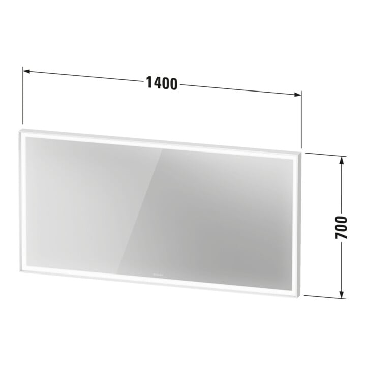 Duravit LED-Lichtspiegel Sensor weiß L-Cube 140x70x6cm, 36W, w m, Sen., Dimm., wandhängend
