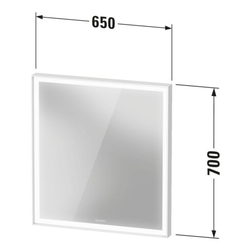 Duravit LED-Lichtspiegel Sensor weiß L-Cube 65x70x6,7cm, 23W, gra m, Sen., Dimm., wd