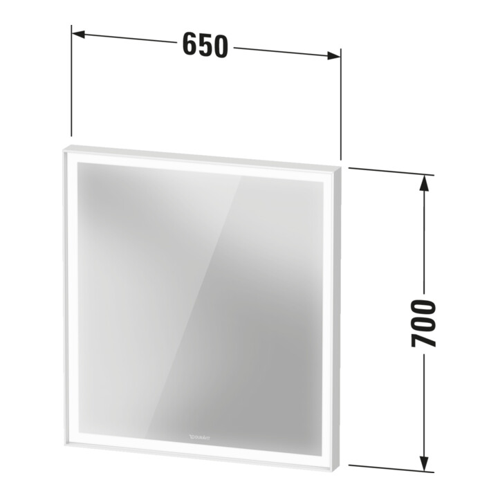 Duravit LED-Lichtspiegel Sensor weiß L-Cube 65x70x6,7cm, 23W, gra m, Sen., Dimm., wd