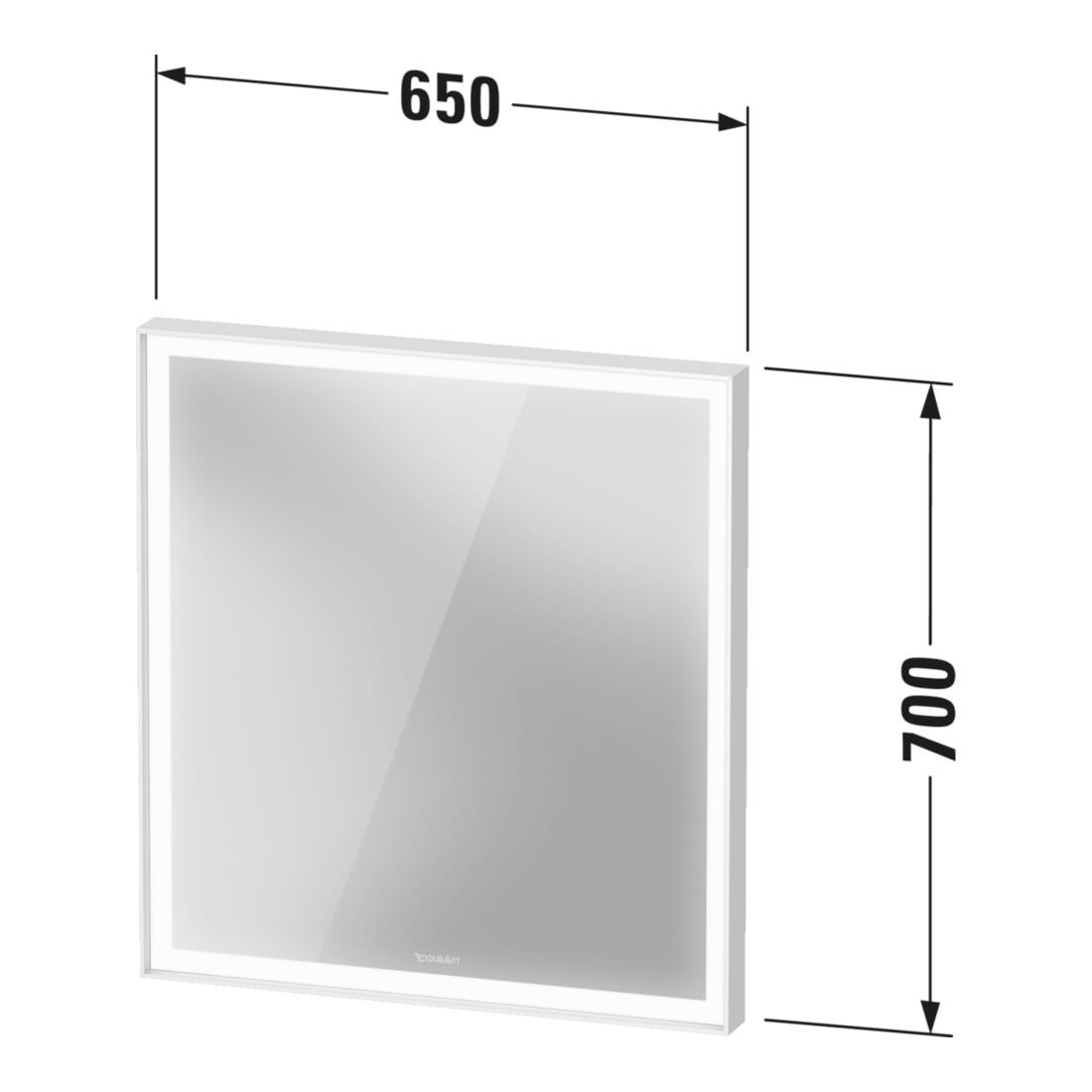 Duravit LED-Lichtspiegel Sensor weiß L-Cube 65x70x6,7cm, 23W, gra m, Sen., Dimm., wd