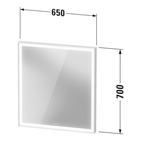 Duravit LED-Lichtspiegel Sensor weiß L-Cube 65x70x6,7cm, 23W, w m, Sen., Dimm., wd