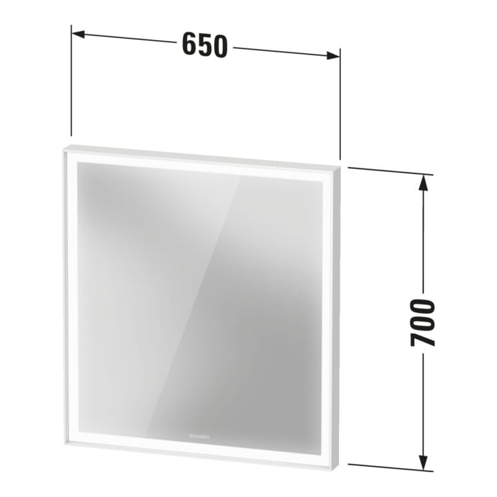 Duravit LED-Lichtspiegel Sensor weiß L-Cube 65x70x6,7cm, 23W, w m, Sen., Dimm., wd