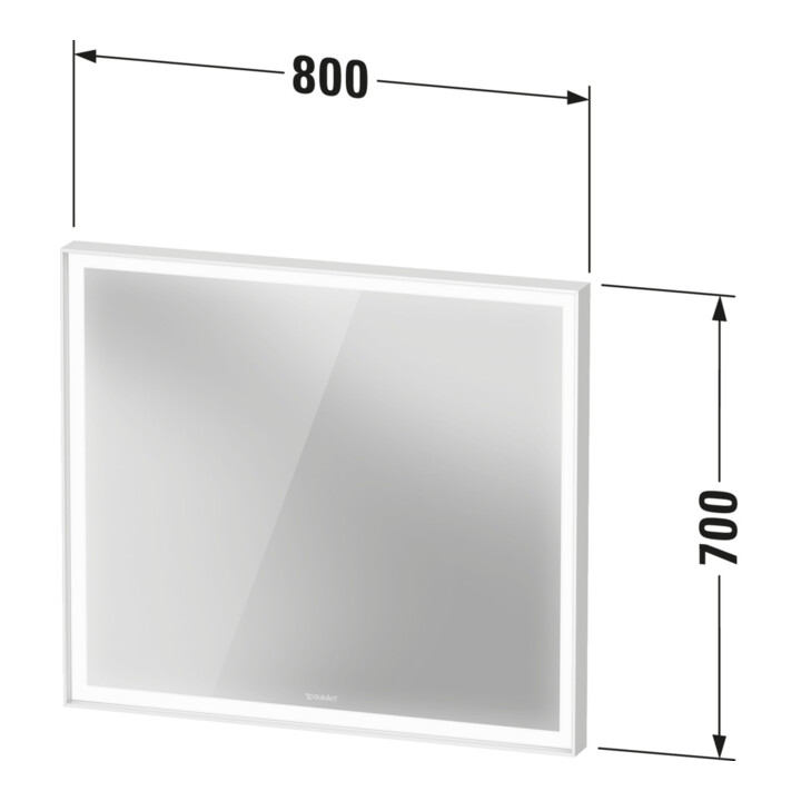 Duravit LED-Lichtspiegel Sensor weiß L-Cube 80x70x6,7cm, 24W, gra m, Sen., Dimm., wd