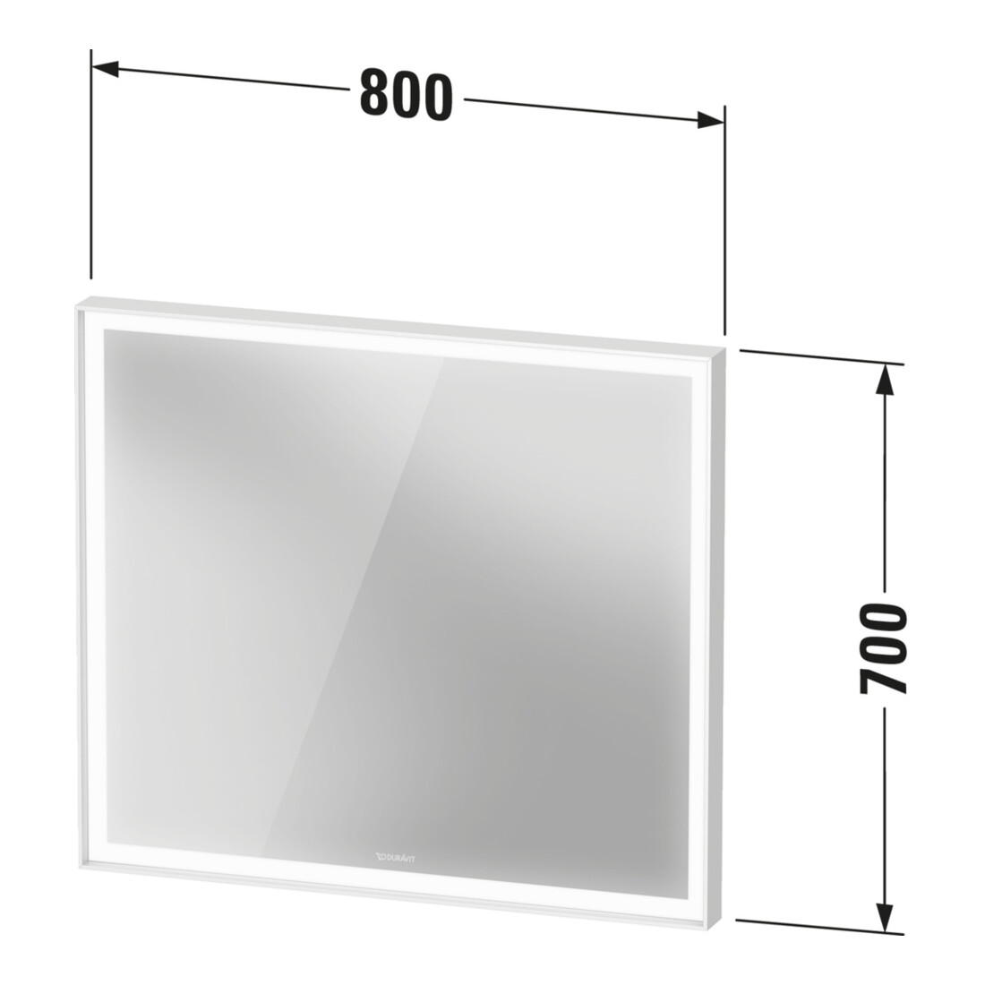 Duravit LED-Lichtspiegel Sensor weiß L-Cube 80x70x6,7cm, 24W, gra m, Sen., Dimm., wd