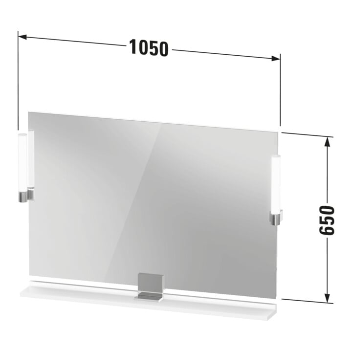 Duravit LED-Spiegel 9 W Sivida 105x65x3,6cm, w g, Leu., au, stl, Gr. sw