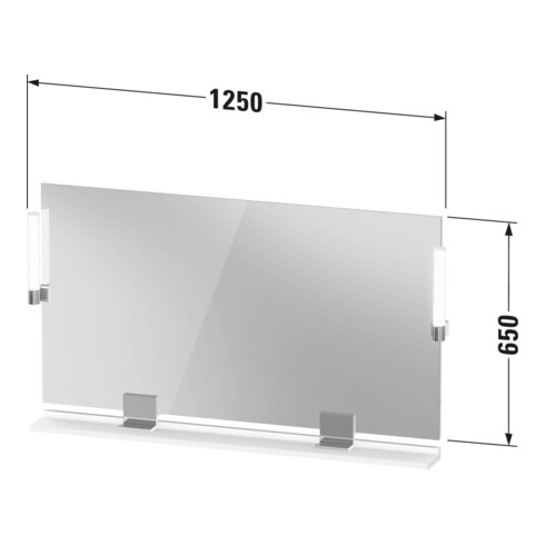 Duravit LED-Spiegel 9 W Sivida 125x65x3,6mm, gra m, Leu., au, stl, G c