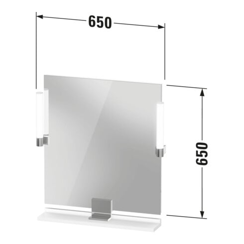 Duravit LED-Spiegel 9 W Sivida 65x65x3,6cm, gra m, Leu., au, stl, G sw