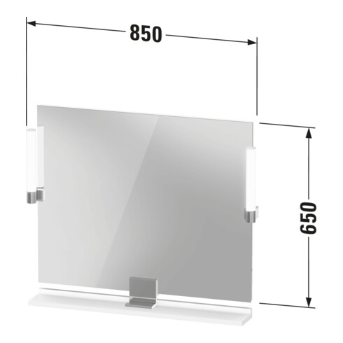 Duravit LED-Spiegel 9 W Sivida 85x65x3,6cm, w m, Leu., au, stl, Gr. chr