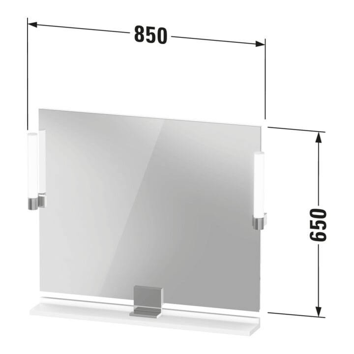 Duravit LED-Spiegel 9 W Sivida 85x65x3,6cm, w m, Leu., au, stl, Gr. chr