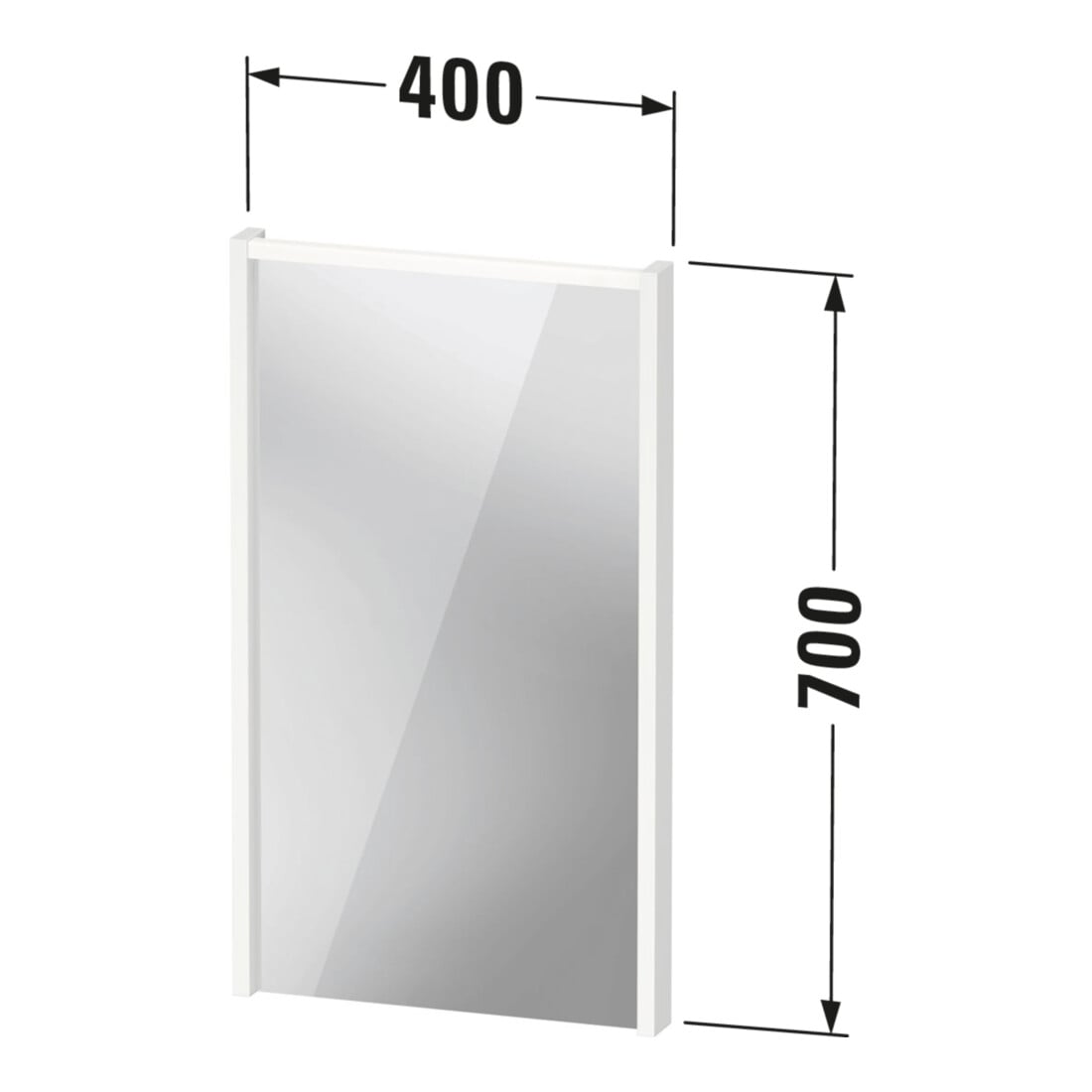Duravit LED-Spiegel D-Code 2.0 40x70x5cm, 3 W, Ei Marm, Lichtfeld oben