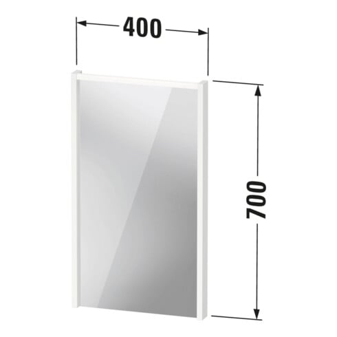 Duravit LED-Spiegel D-Code 2.0 40x70x5cm, 3 W, Tau matt, Lichtfeld oben