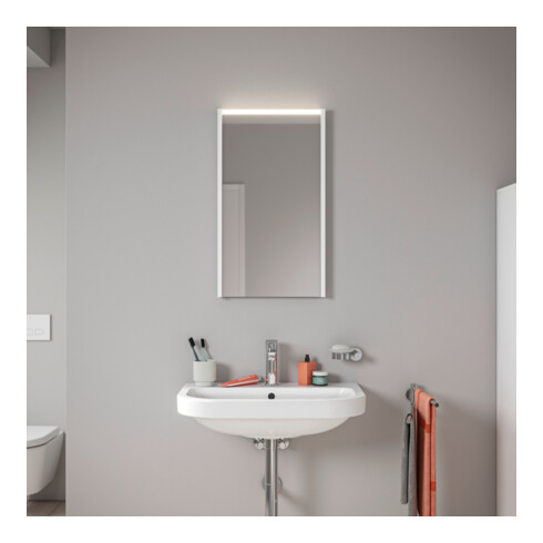 Duravit LED-Spiegel D-Code 2.0 40x70x5cm, 3 W, we. matt, Lichtfeld oben