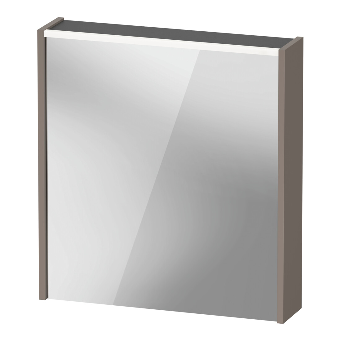 Duravit LED-Spiegel D-Code 2.0 m Steckd. 65x70x5cm, Lichtf ob, re, basalt matt