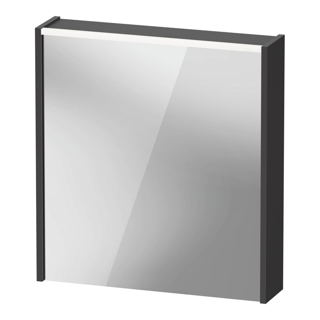 Duravit LED-Spiegel D-Code 2.0 m Steckd. 65x70x5cm, Lichtf ob, re, graphit matt